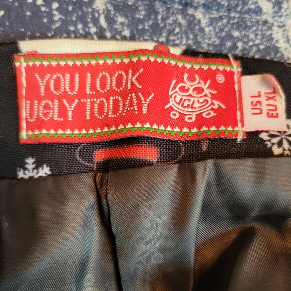 You Look Ugly Today Christmas 2 Piece Suit Dancing Santa Elves Snowman Men Sze L - Picture 3 of 9